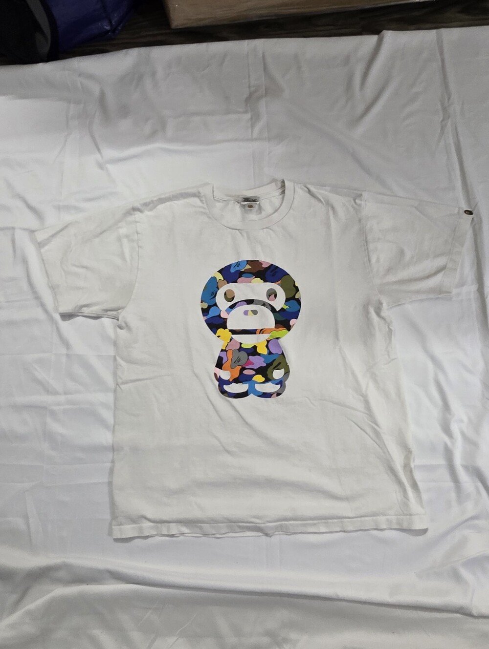 A Bathing Ape Bape Multi Camo Baby Milo Logo Short Sleeve Tee